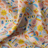 Coated  Cotton POLIN Peach / Vivid Multicolored